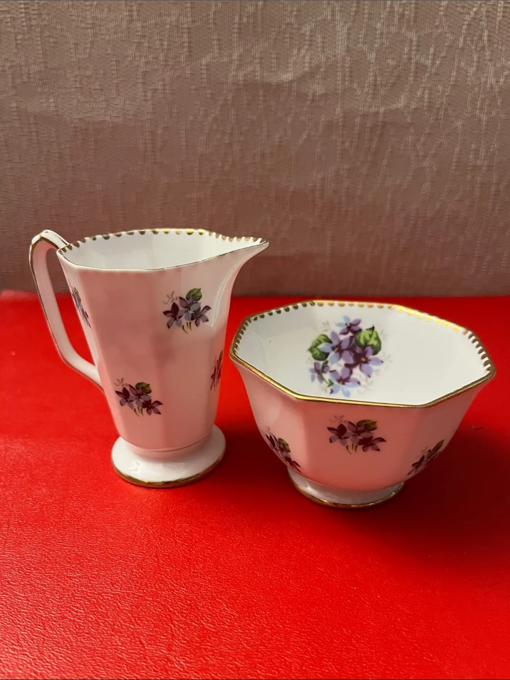 Royal Stafford Bone China Cream and Open Sugar Sweet Violets